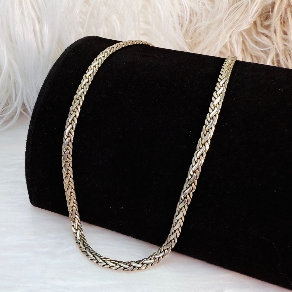 Vintage Silvertone Weighted stamped 14k Chain Necklace